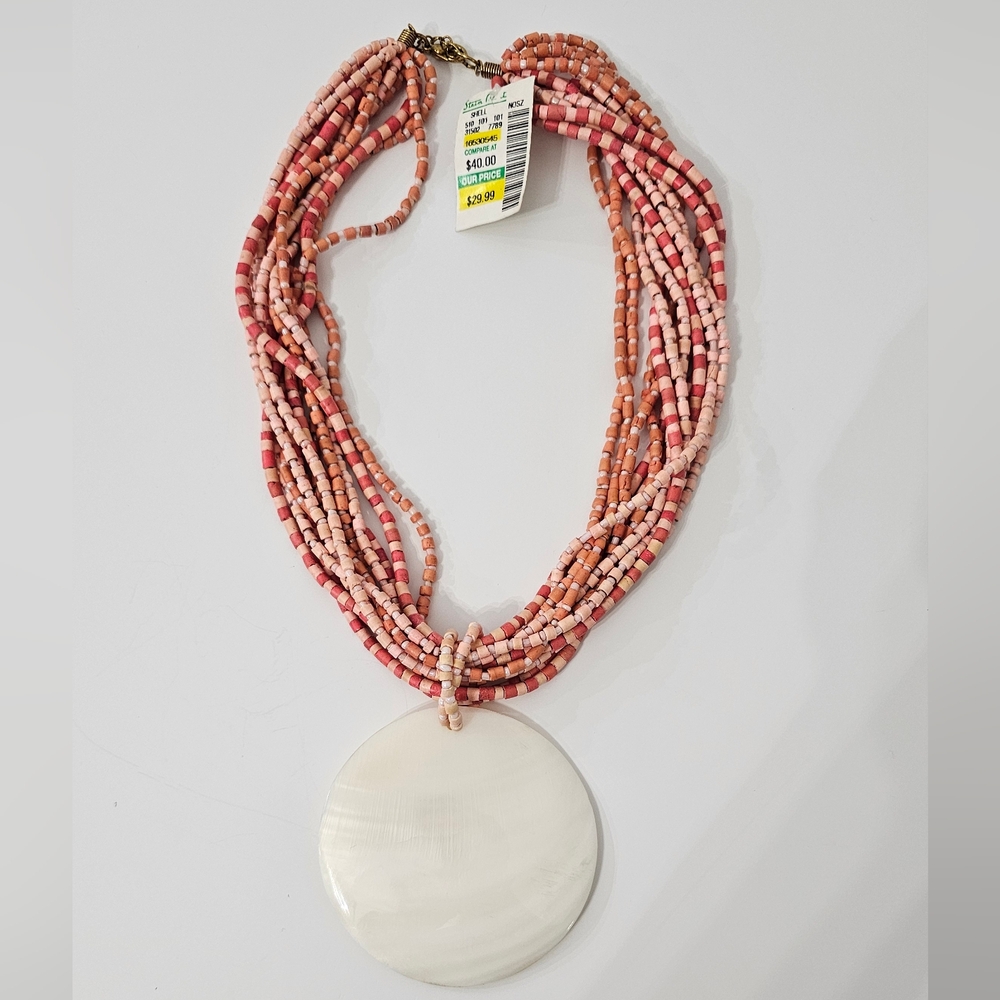 BOHEMIAN NECKLACE/ Orange,Beige